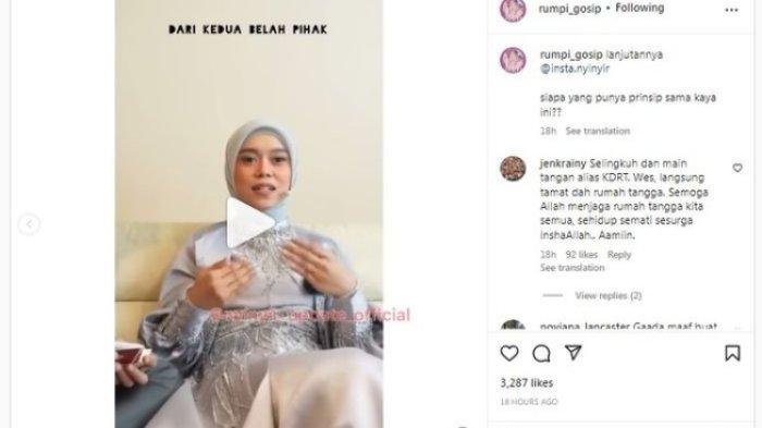 Potongan video pasangan Lesti Kejora dan Rizky Billar yang singgung soal perselingkuhan yang viral di medsos