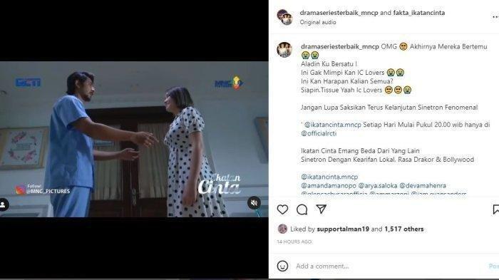 Satu adegan Arya Saloka dan Amanda Manopo kala bertemu lagi di Sinetron Ikatan Cinta.