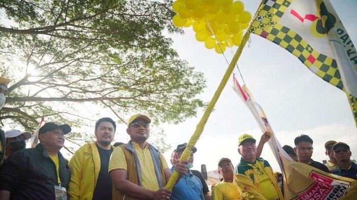 Ketua DPD Partai Golkar Kaltim, Rudy Masud saat berada di gelaran jalan sehat HUT ke-58 Partai Golkar, di GOR Kadrie Oening, Kota Samarinda, Minggu (16/10/2022).