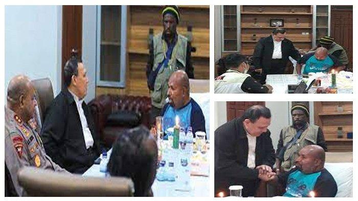 TEMUI LUKAS ENEMBE - Suasana saat Ketua KPK Firli Bahuri menemui Gubernur Papua, Lukas Enembe di kediaman pribadinya di Koya Tengah, Distrik Muara Tami, Kota Jayapura, Papua, Kamis 3 Oktober 2022. Momen ini rupanya menuai kritikan pedas dari salah seorang tokoh agama di Papua, Ismail Asso.