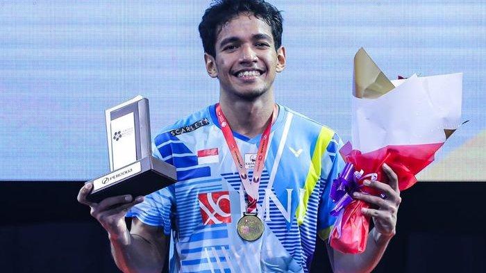 Tunggal putra Indonesia, Chico Aura Dwi Wardoyo saat menjuarai Malaysia Masters 2022 di Kuala Lumpur, Minggu (10/7/2022).