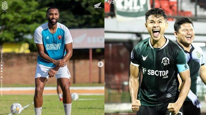 Bek PSM Makassar Yuran Fernandes (kiri) dan Bomber Persikabo Dimas Drajad (kanan). Berikut prediksi skor PSM Makassar vs Persikabo pada pekan ke-12 Liga 1 2022/2023 yang berlangsung, Senin (5/12/2022), Pukul 16.30 Wita.