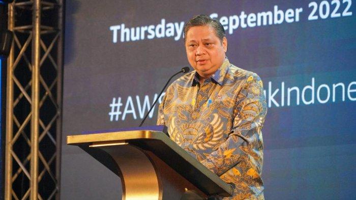 Menteri Koordinator Bidang Perekonomian, Airlangga Hartarto saat menghadiri Indonesia Cloud Day 2022, Kamis (1/9/2022).