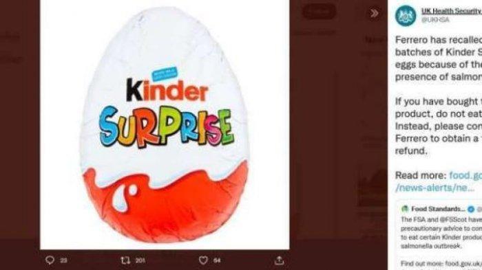 ILUSTRASI. Sebuah pabrik cokelat Kinder di Belgia telah diperintahkan untuk ditutup setelah dikaitkan dengan puluhan kasus salmonella.