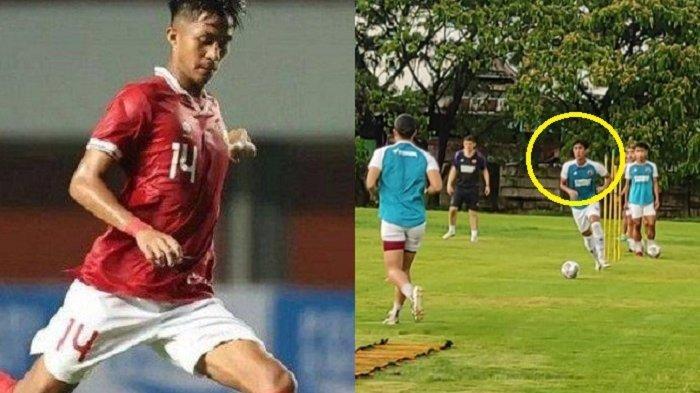 Sulthan Zaky bersama dua pemain akademi PSM Makassar lainnya mengikuti latihan bersama skuad senior di lapangan Bosowa Sport Center (BSC), Makassar, Rabu (9/11/2022) sore.