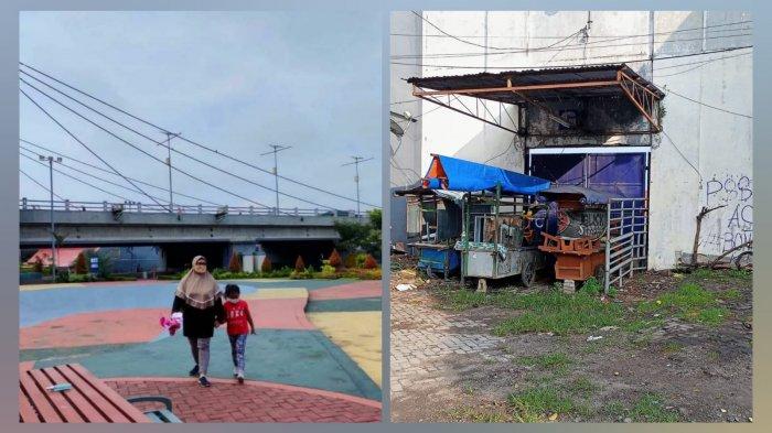 Kanan Taman Brantas Kota Kediri dan Kiri Stadion Brawijaya Kota Kediri yang memprihatinkan