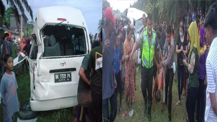 Berikut nama-nama korban kecelakaan antara mini bus Hiace kontra kereta api di Kabupaten Sergai, Kasmi (23/6/2022).