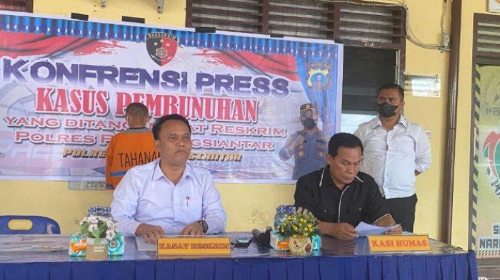 Sat Reskrim Polres Pematangsiantar gelar press rilis kasus pembunuhan di lapo tuak, Senin (21/11/2022) TRIBUN MEDAN-ALIJA MAGHRIBI
