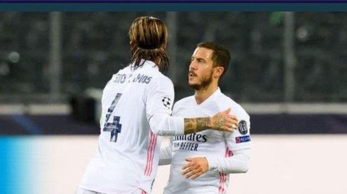 Dua pemain Real Madrid, sang Kapten Sergio Ramos dan Eden Hazard