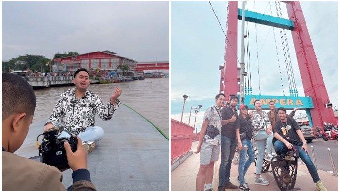 Momen pedangdut Nassar berkunjung ke Palembang, menjajal kuliner khas hingga wisata andalan Wong Kito Galo.