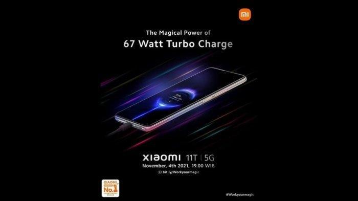 Xiaomi Redmi 11T 5G akan rilis di Indonesia pada 4 November 2021 pukul 19.00 WIB di kanal YouTube Xiaomi Indonesia.