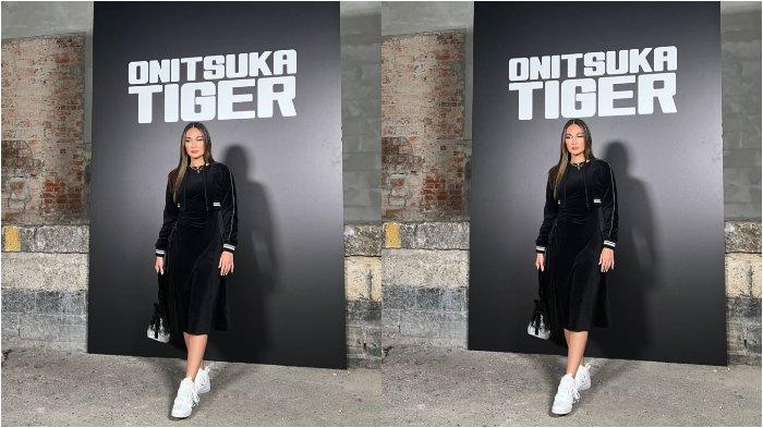 Luna Maya saat hadiri fashion show brand Onitsuka Tiger di Milan Fashion Week 2022
