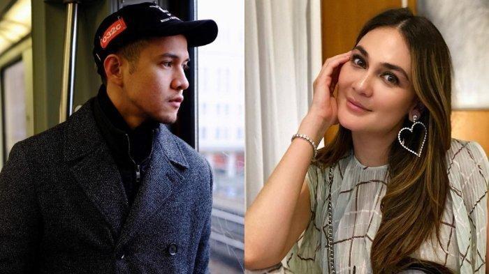 Kolase foto Herjunot Ali dan Luna Maya.