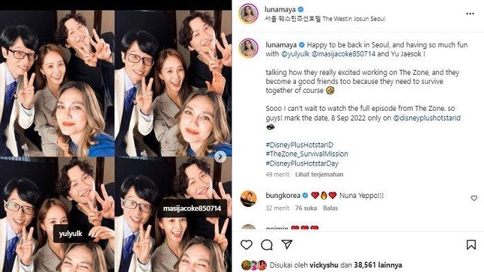 Potret Luna Maya bareng aktor Korea Selatan, Lee Kwang Soo, Yu Jaesok, dan Yuri Kwon (SNSD)