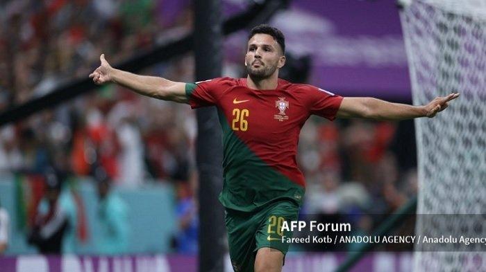 Pemain muda Portugal, Goncalo Ramos dalam pertandingan Portugal Vs Swiss di babak 16 besar Piala Dunia 2022, Rabu (7/12/2022).
