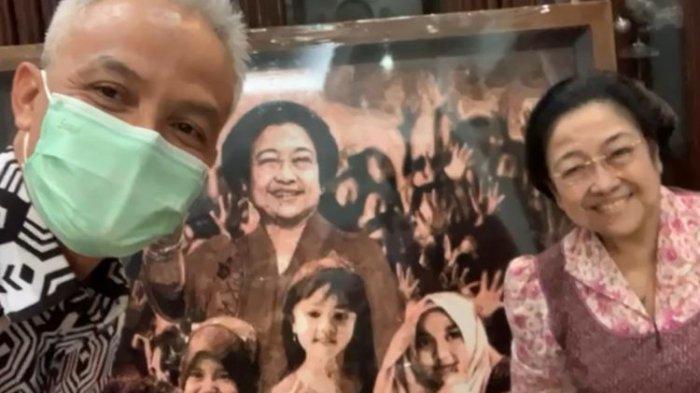 Gubernur Jawa Tengah Ganjar Pranowo saat bertemu Megawati.