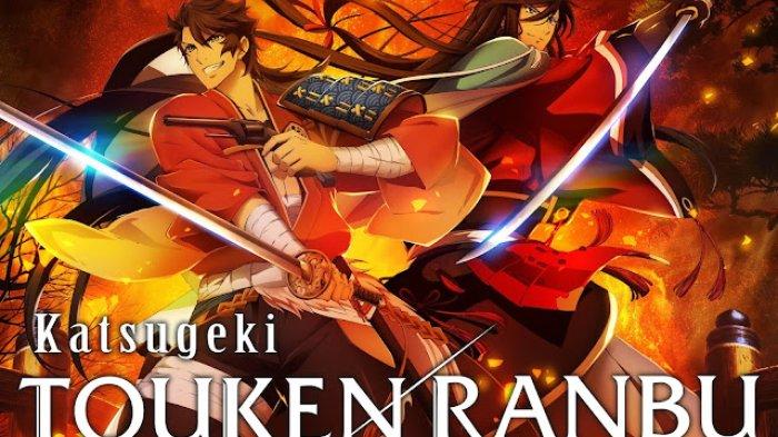 Poster serial anime Katsugeki/Touken Ranbu yang termasuk dalam 4 daftar rekomendasi serial anime bergenre Samurai subtitle Indonesia yang tayang di anoBoy.