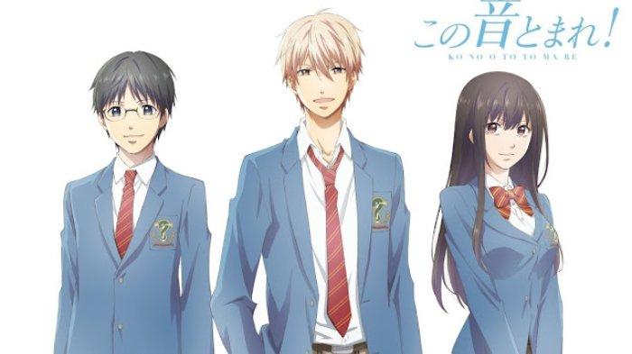 Poster serial anime Kono Oto Tomare! Stop This Sound yang termasuk dalam 5 daftar rekomendasi serial anime bergenre School Life subtitle Indonesia yang tayang di anoBoy.