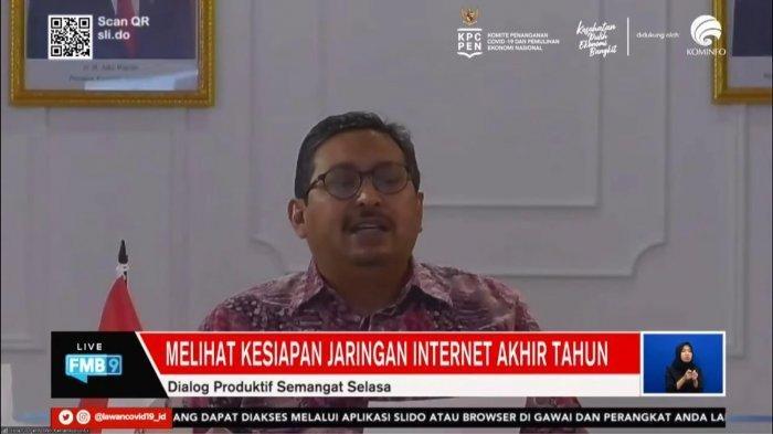 Direktur Jenderal Sumber Daya dan Perangkat Pos dan Informatika Kementerian Komunikasi dan Informatika ( Dirjen SDPPI Kominfo) Ismail saat diskusi daring, beberapa waktu lalu.