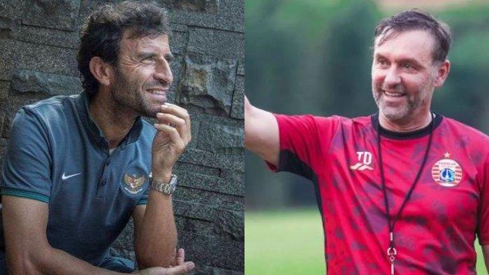 Pelatih Persib Bandung, Luis Milla dan pelatih Persija Jakarta, Thomas Doll.