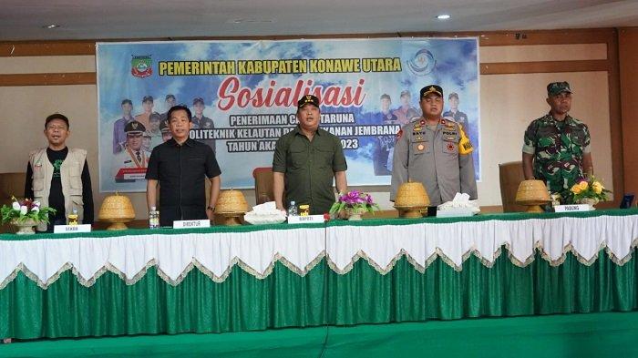 Pemerintah Daerah Kabupaten Konawe Utara (Konut) sosialisasi penerimaan peserta didik Politeknik Kelautan dan Perikanan Jembrana 2022-2023, Jumat (5/8/2022). Kerja sama Dinas Perikanan dan Kementerian Kelautan dan Perikanan Republik Indonesia ini, untuk meningkatkan Sumber Daya Manusia (SDM) di Konawe Utara.