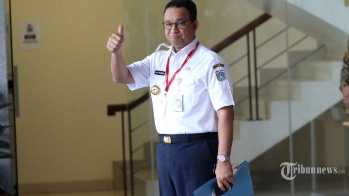 Gubernur DKI Jakarta Anies Baswedan tiba di Gedung KPK untuk menjalani pemeriksaan di Jakarta, Rabu (7/9/2022).