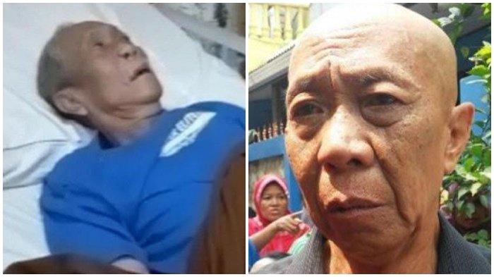 Kondisi Pak Ogah yang kembali dilarikan ke rumah sakit karena stroke, Jumat (21/10/2022). Pak Ogah menangis melihat kondisi badannya sendiri yang semakin kurus.