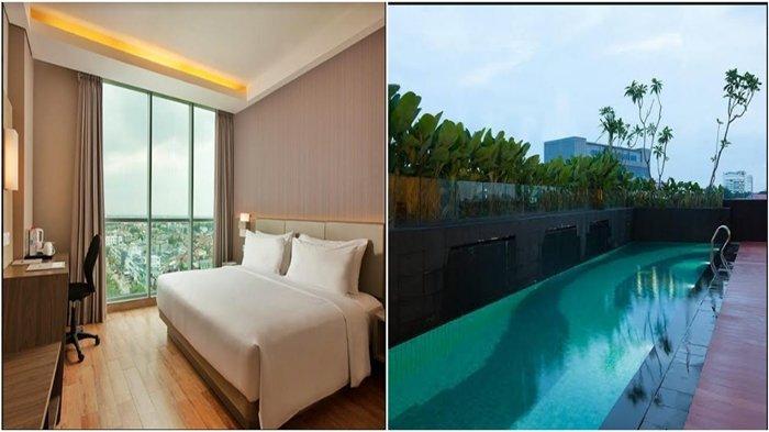 Promo hotel Palembang, Hotel Santika menawarkan promo menginap hanya Rp 600.000 untuk 2 orang sudah dapat menikmati berbagai fasilitas seperti kolam renang, gym, dan breakfast.