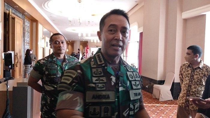 Panglima TNI Jenderal Andika Perkasa di kawasan Kuningan Jakarta pada Senin (21/3/2022).