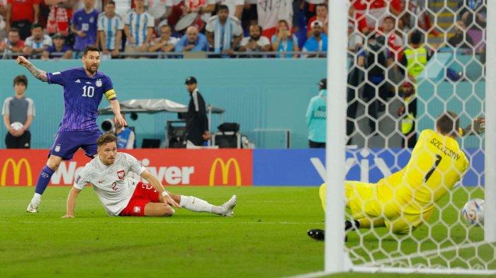Lionel Messi pada laga Polandia vs Argentina di Piala Dunia 2022, Kamis (1/12) dini hari