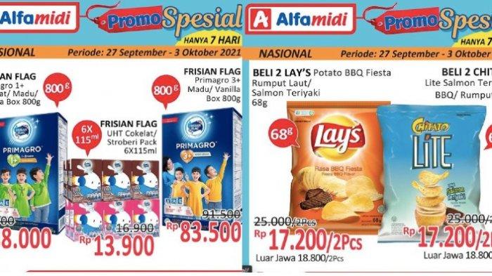 Dapatkan penawaran spesial Alfamidi untuk susu dan snack, Selasa (28/9/2021)
