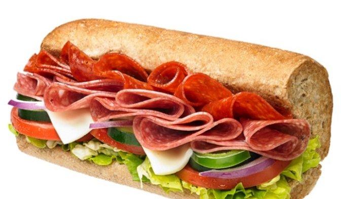 Sandwich dari Subway ditawarkan dari harga Rp 25.000-Rp 49.000.