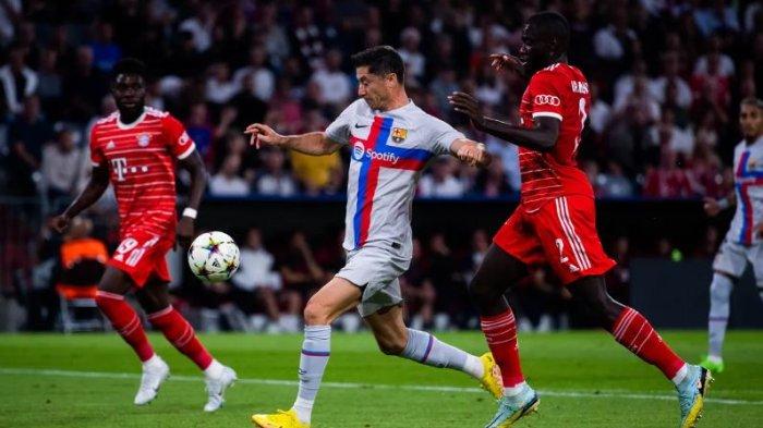 Robert Lewandowski dalam laga Barcelona FC vs Bayern Munchen pada Rabu (14/9/2022) yang berakhir dengan kemenangan Munchen skor 2-0.