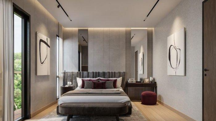 Tampilan kamar tidur pada hunian klaster Aerra yang berada di kawasan EONNA BSD City. Klaster hunian ini mengusung tema Korea.