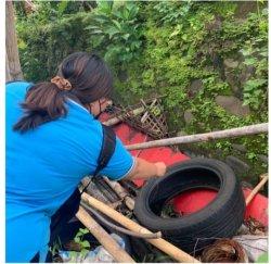 banyak air tergenang di tempat penampungan dan menjadi habitat perkembangbiakan nyamuk.