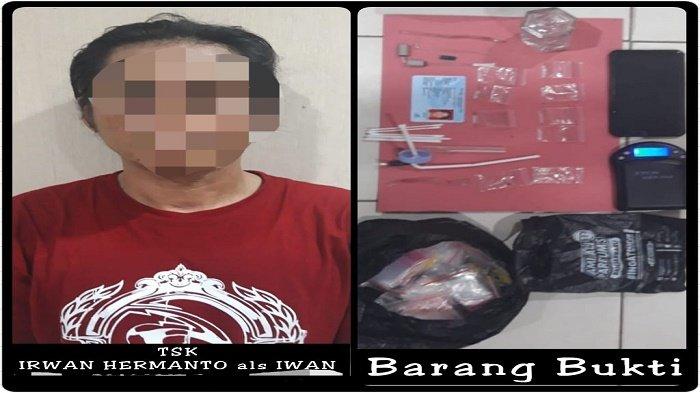 Irwan Hermanto alias Iwan diamankan polisi karena terlibat peredaran sabu.