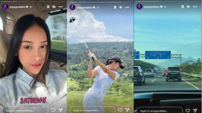 Anya Geraldine ketika bermain golf di Bogor.