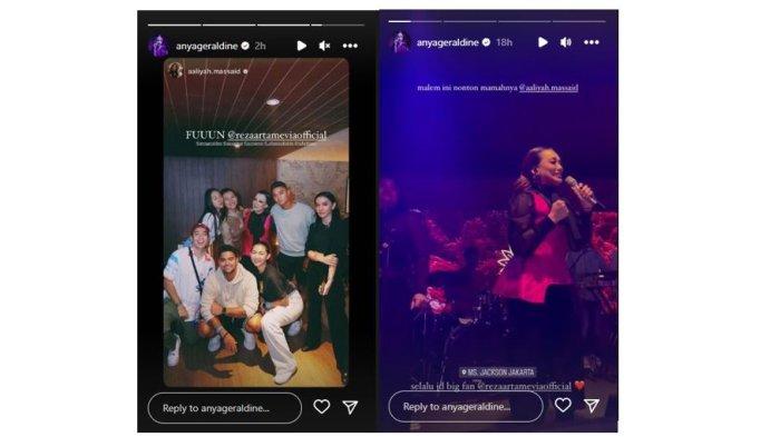 Potret Anya Geraldine bersama Reza Artamevia dan rekan-rekannya.