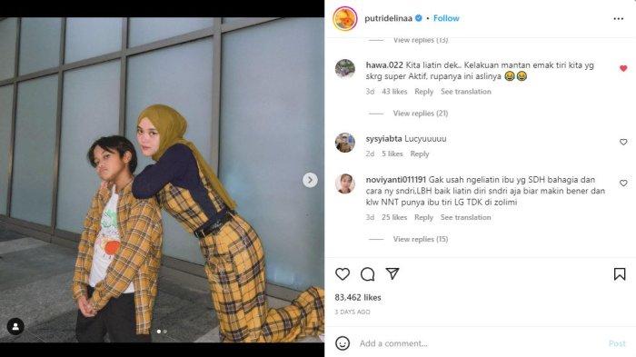 komentar warganet dalam postingan Putri Delina