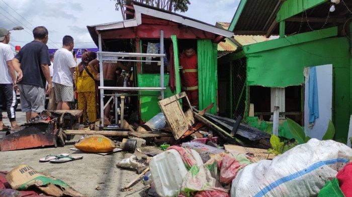 Potret lokasi kebakaran di jalan Thayeb M Gobel Kelurahan Molosipat U, Kecamatan Sipatana, Kota Gorontalo, Senin (16/1/2023).