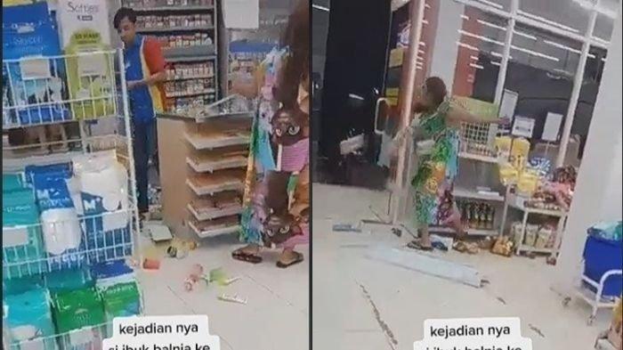 emak-emak ngamuk di minimarket