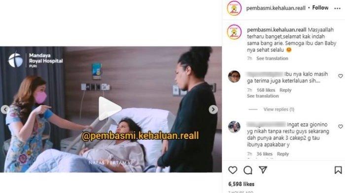 Indah Permatasari dan Arie Kriting dikaruniai anak pertamanya pada 1 September lalu.