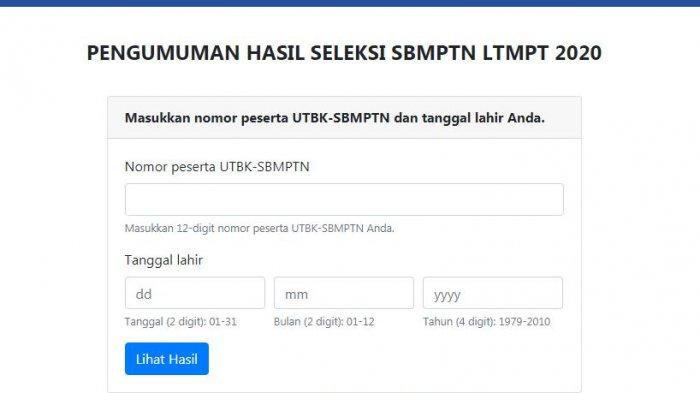 PENGUMUMAN HASIL SELEKSI SBMPTN LTMPT 2020