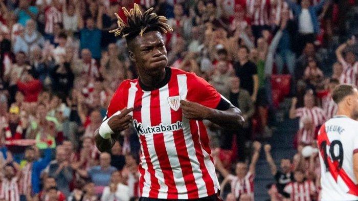 Nico Williams saat tampil memperkuat Athletic Club.