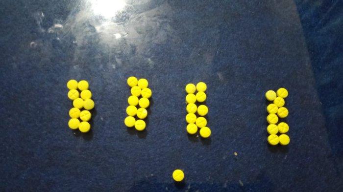 41 butir obat jenis Trihexphenidyl yang diamankan polres kepulauan Sangihe.