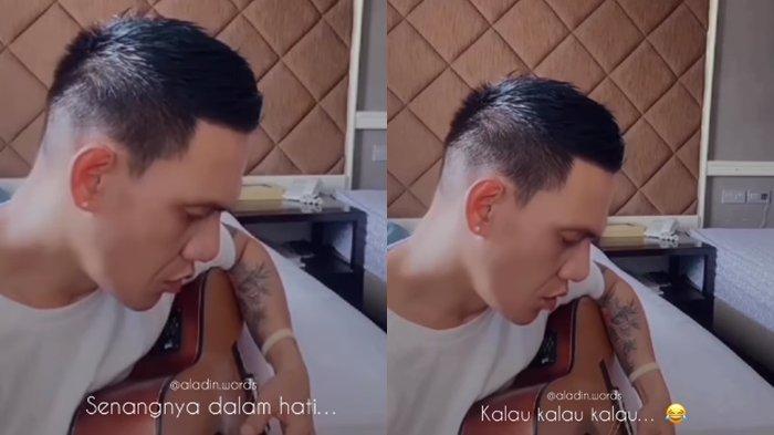 Binyo Rombot memainkan gitar, Arya Saloka Nyanyikan Lagu Madu Tiga (capture/instagram/Aladin.words)