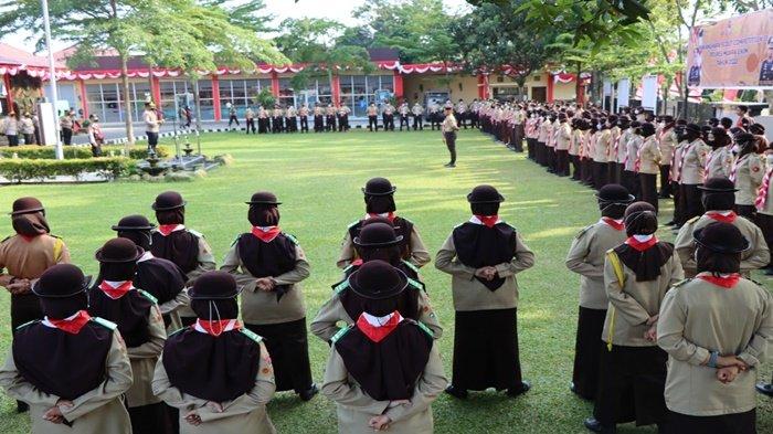 Kapolres Polres Muara Enim AKBP Aris membuka Bhayangkara Scout Competition II