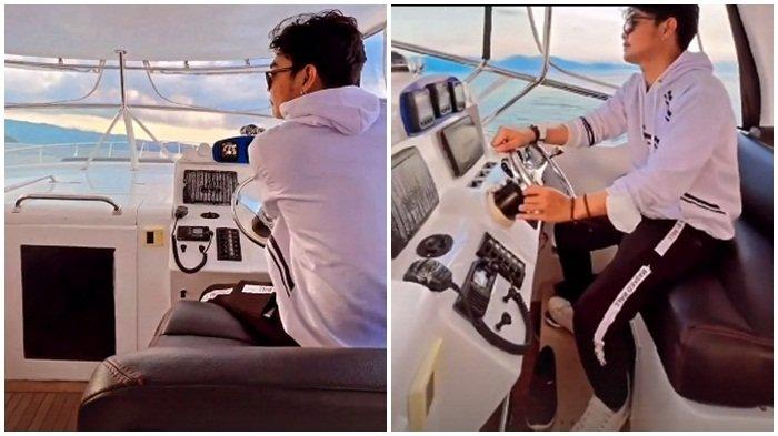 Tri Suaka nyetir speed boat foto