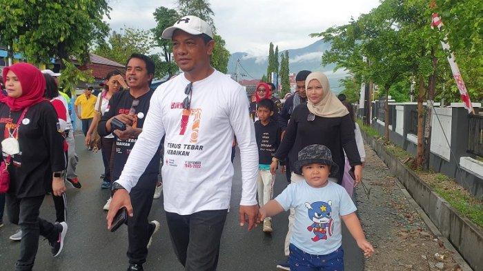 Palang Merah Indonesia (PMI) Provinsi Sulawesi Tengah menggelar jalan santai sebagai peringatan HUT ke-77