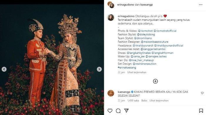 Erina Gudono mengucapkan terima kasih kepada Kaesang Pangarep